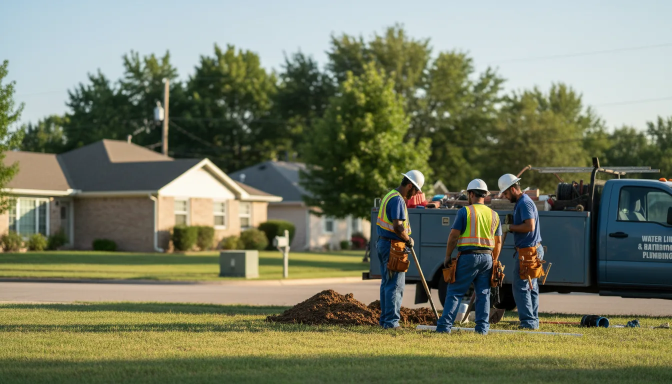 Residential water line and bathroom plumbing service in Morrison, OK